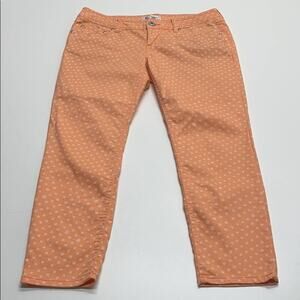 SO Womens 13 (Juniors) Orange Polka Dot Skinny